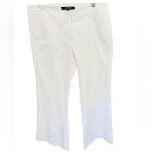 Sandro Studio White wide leg flare cotton & elastane pants size 10.